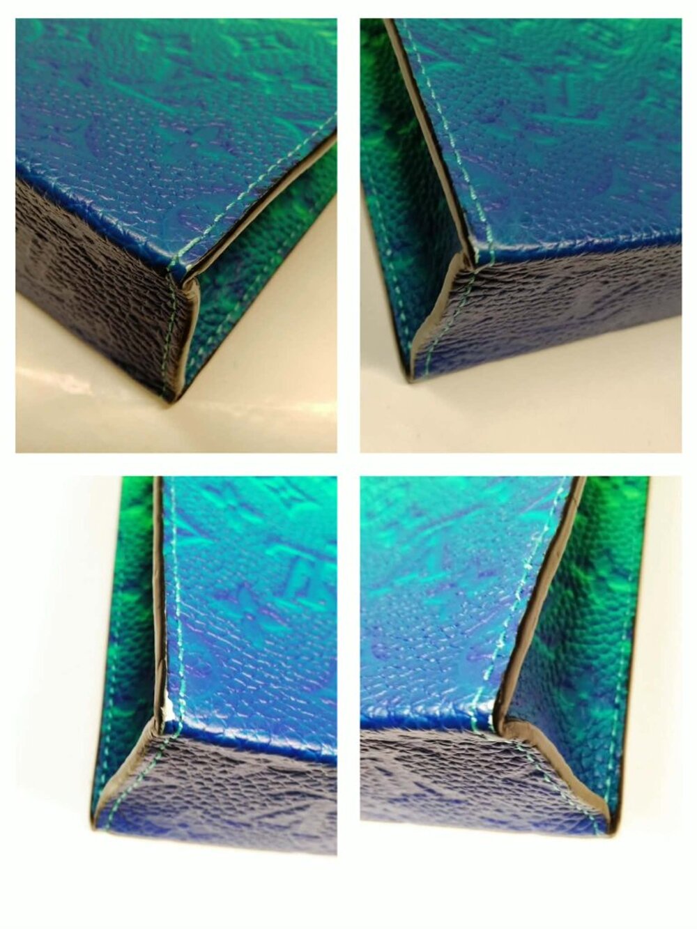 Authentic Louis Vuitton Onthego Mini Blue Green Empreinte Leather Chain Tote Bag - Picture 11 of 16